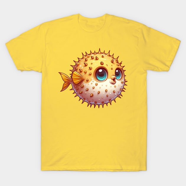 Cute Puffer Fish T-Shirt by Dmytro